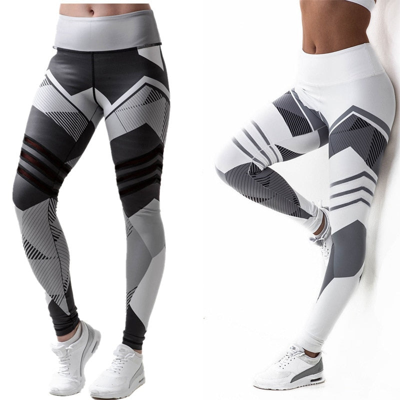2019 Women Leggings Geometric Digital Printing Fitness Pants Yo-ga Exercise Printing Leggings Fitness Legging Workout Leggings