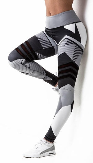 2019 Women Leggings Geometric Digital Printing Fitness Pants Yo-ga Exercise Printing Leggings Fitness Legging Workout Leggings