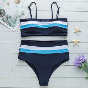 2019 Sexy Striped Bikini Set Ripple Biquini Swimming Suits