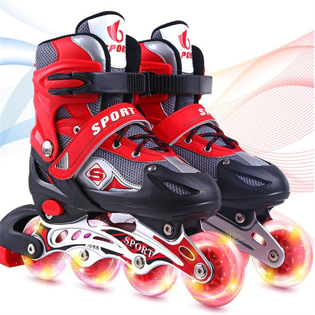 Outdoor Sports Skates Roller Inline Adjustable Children Tracer For Kids Boys Girls blade Illuminating Wheels Roller Skates Shoes