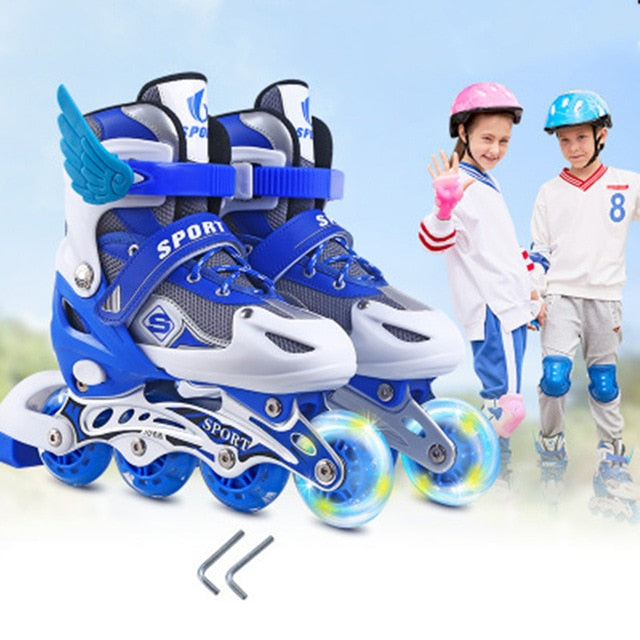 Outdoor Sports Skates Roller Inline Adjustable Children Tracer For Kids Boys Girls blade Illuminating Wheels Roller Skates Shoes