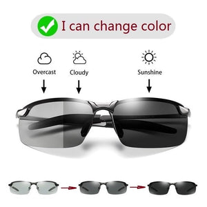 Photochromic Sunglasses Men Polarized Driving Chameleon Glasses Male Change Color Sun Glasses Day Night Vision Driver's Eyewear